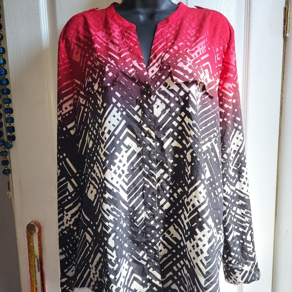 Calvin Klein Ombre Printed Tunic Shirt